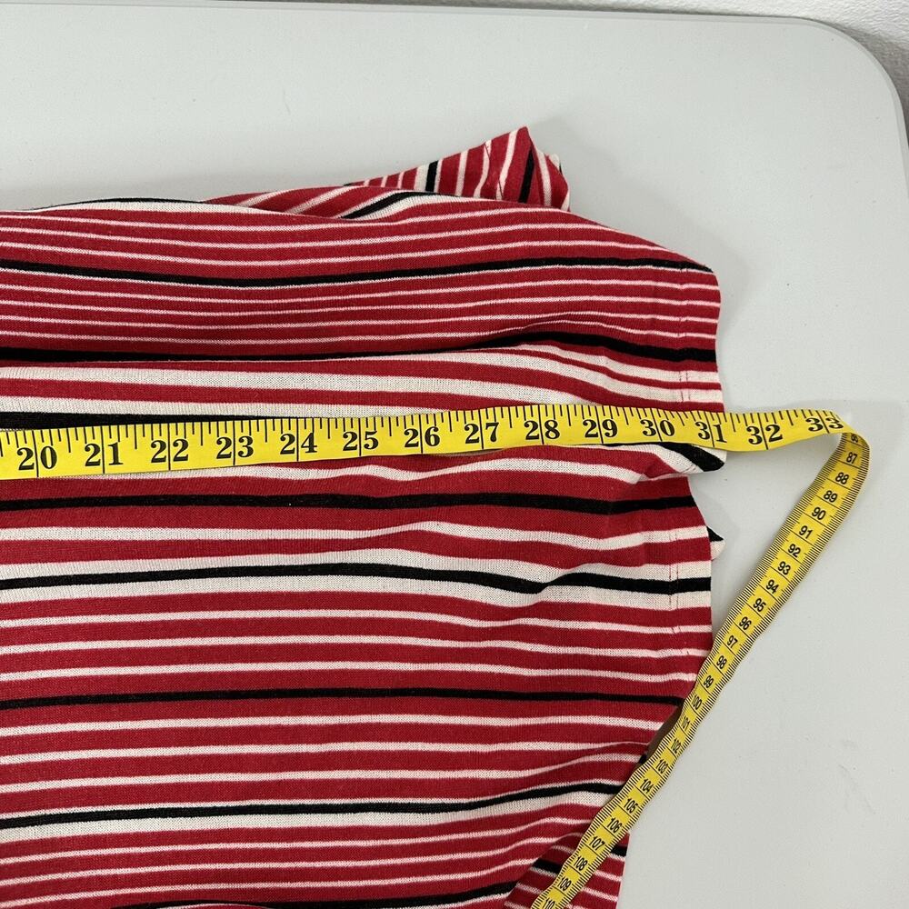 Maggie‎ Barnes Cardigan Sweater Womens 3x Red Open Knit Long Sleeve Stripe - Picture 12 of 13